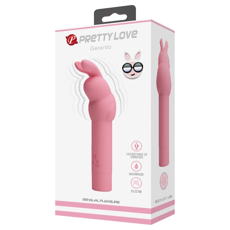 PRETTY LOVE - GERARDO PINK RABBIT SILICONE VIBRATOR - Kink&Play