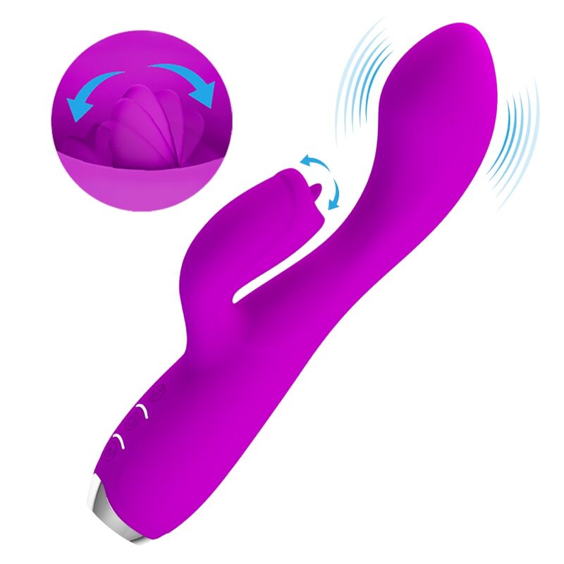PRETTY LOVE - GLORIA RECHARGEABLE RABBIT VIBRATOR - WATERPROOF PURPLE - Kink&Play