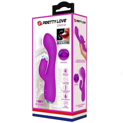 PRETTY LOVE - GLORIA RECHARGEABLE RABBIT VIBRATOR - WATERPROOF PURPLE - Kink&Play