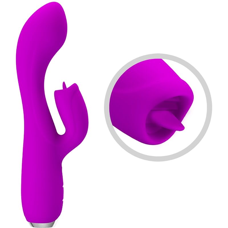 PRETTY LOVE - GLORIA RECHARGEABLE RABBIT VIBRATOR - WATERPROOF PURPLE - Kink&Play
