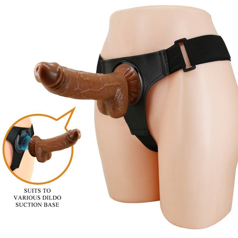 PRETTY LOVE - HARNESS BRIEFS UNIVERSAL HARNESS WITH DILDO MICHEAL 20 CM BLACK - Kink&Play