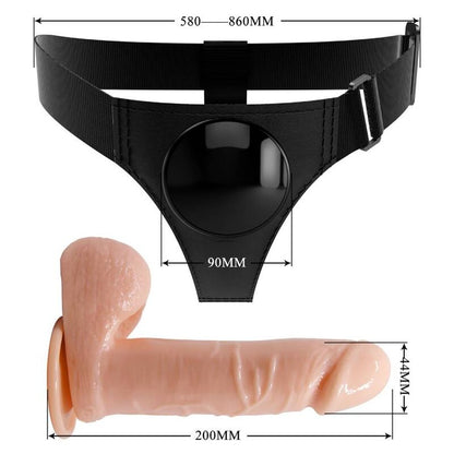 PRETTY LOVE - HARNESS BRIEFS UNIVERSAL HARNESS WITH DILDO TOM 20 CM NATURAL - Kink&Play