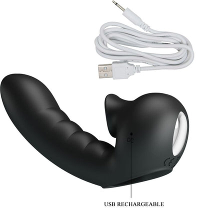 PRETTY LOVE - HOBGOBLIN VIBRATING FINGER CASE 12 VIBRATIONS + CLITORIS STIMULATOR BLACK - Kink&Play
