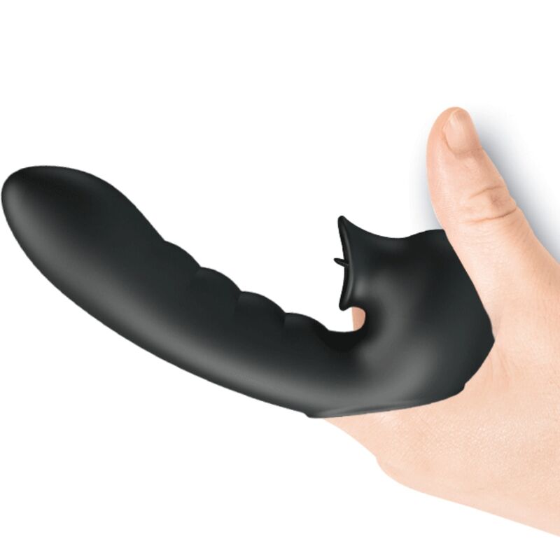 PRETTY LOVE - HOBGOBLIN VIBRATING FINGER CASE 12 VIBRATIONS + CLITORIS STIMULATOR BLACK - Kink&Play