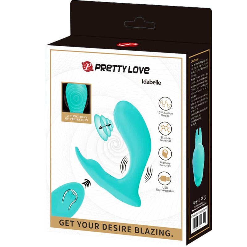 PRETTY LOVE - IDABELLE VIBRATION & PULSATION REMOTE CONTROL BLUE - Kink&Play