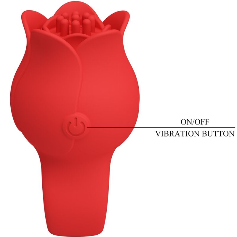 PRETTY LOVE - JAE ROSE SHAPED FINGER VIBRATOR 10 VIBRATIONS RED - Kink&Play