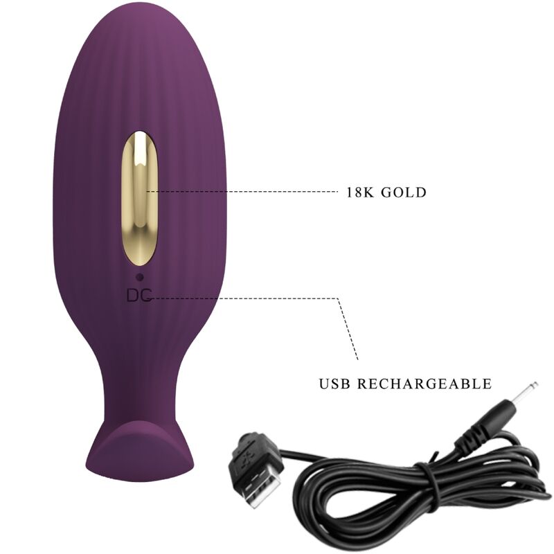 PRETTY LOVE - JEFFERSON APP CONTROLLED ANAL PLUG PURPLE - Kink&Play