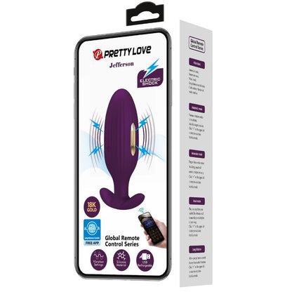 PRETTY LOVE - JEFFERSON APP CONTROLLED ANAL PLUG PURPLE - Kink&Play