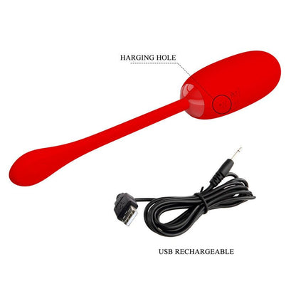 PRETTY LOVE - JULIUS WATERPROOF - RECHARGEABLE VIBRATING EGG RED - Kink&Play
