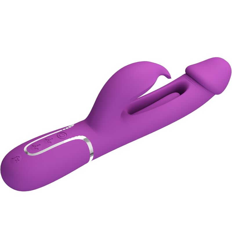 PRETTY LOVE - KAMPAS 3 IN 1 MULTIFUNCTION RABBIT VIBRATOR PURPLE - Kink&Play