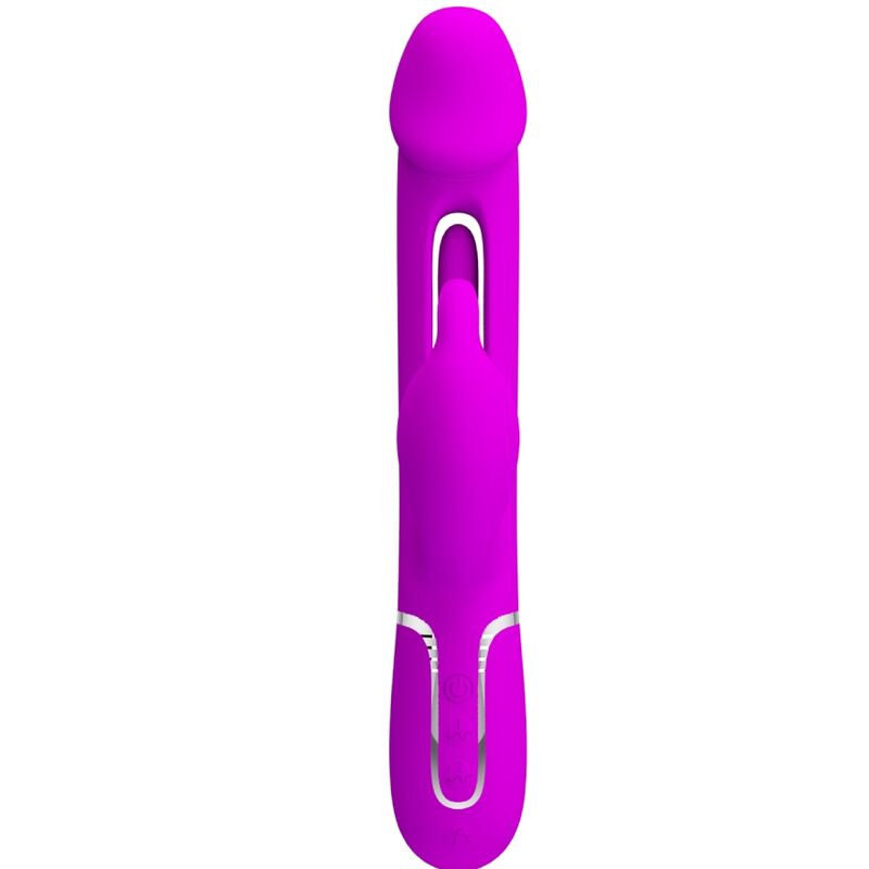 PRETTY LOVE - KAMPAS RABBIT 3 IN 1 MULTIFUNCTION VIBRATOR WITH TONGUE FUCHSIA - Kink&Play