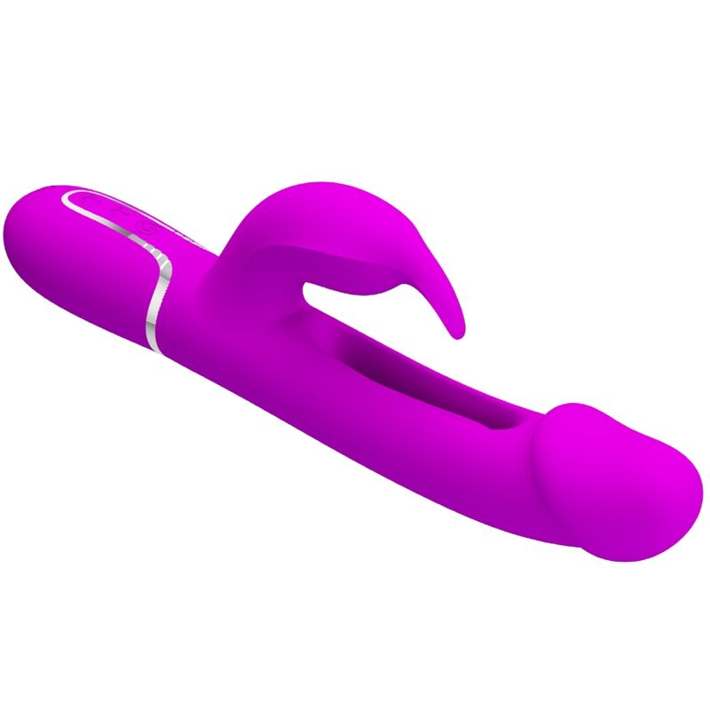 PRETTY LOVE - KAMPAS RABBIT 3 IN 1 MULTIFUNCTION VIBRATOR WITH TONGUE FUCHSIA - Kink&Play