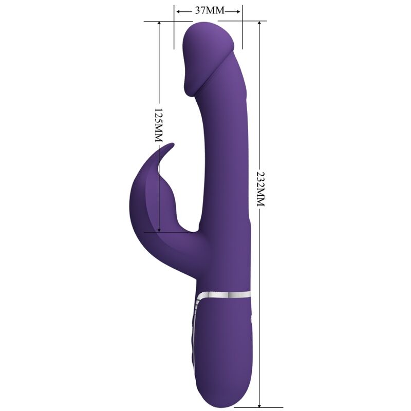 PRETTY LOVE - KAMPAS RABBIT 3 IN 1 MULTIFUNCTION VIBRATOR WITH TONGUE VIOLET - Kink&Play