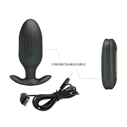 PRETTY LOVE - KELLY PLUG ANAL RECHARGEABLE VIBRATOR BLACK - Kink&Play