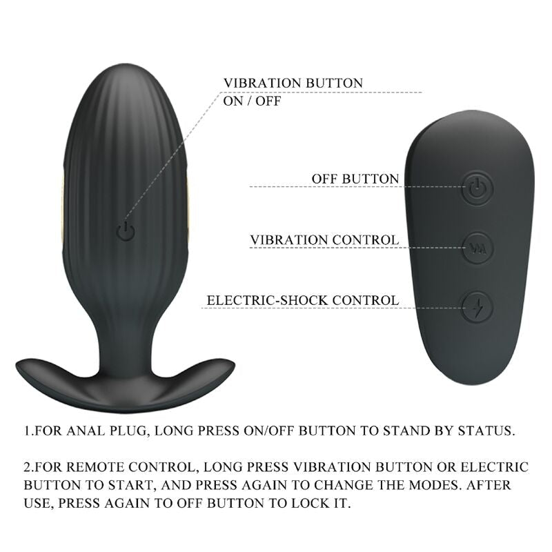 PRETTY LOVE - KELLY PLUG ANAL RECHARGEABLE VIBRATOR BLACK - Kink&Play