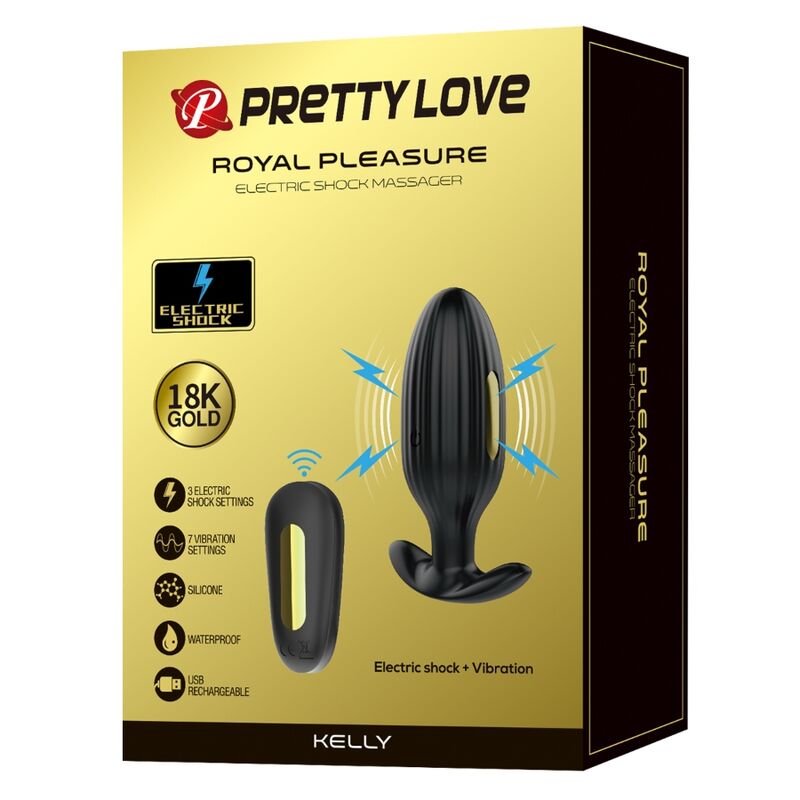 PRETTY LOVE - KELLY PLUG ANAL RECHARGEABLE VIBRATOR BLACK - Kink&Play