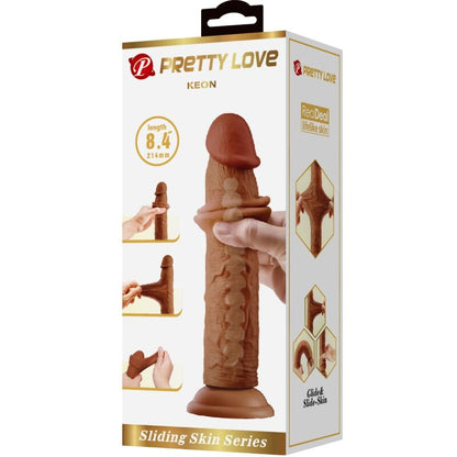 PRETTY LOVE - KEON REALISTIC DILDO 21 CM BROWN - Kink&Play