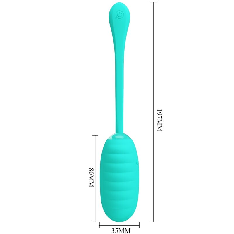 PRETTY LOVE - KIRK RECHARGEABLE VIBRATING EGG AQUA GREEN - Kink&Play
