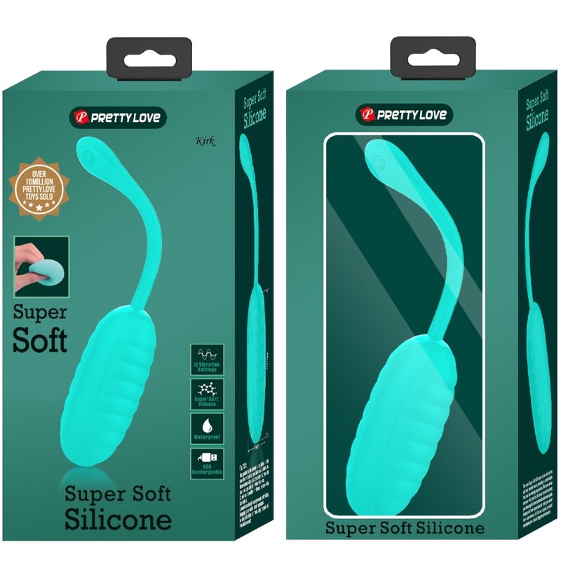 PRETTY LOVE - KIRK RECHARGEABLE VIBRATING EGG AQUA GREEN - Kink&Play