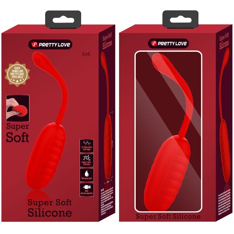 PRETTY LOVE - KIRK RECHARGEABLE VIBRATING EGG RED - Kink&Play
