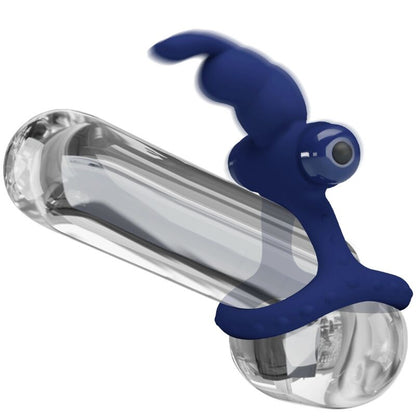PRETTY LOVE - LUCHITO DOUBLE VIBRATING RING RABBIT BLUE - Kink&Play