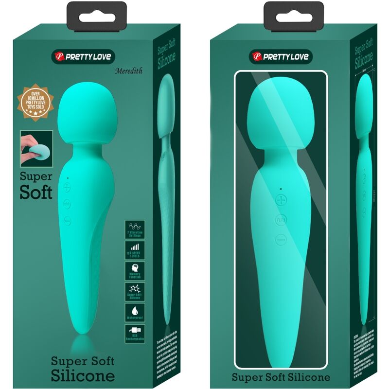 PRETTY LOVE - MEREDITH MASSAGER 12 VIBRATION MODES AQUA GREEN - Kink&Play