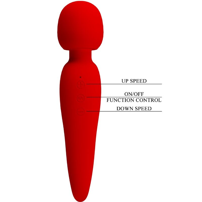 PRETTY LOVE - MEREDITH MASSAGER 12 VIBRATION MODES RED - Kink&Play