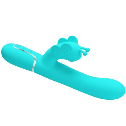 PRETTY LOVE - MULTIFUNCTION RABBIT VIBRATOR 4 IN 1 BUTTERFLY AQUA GREEN - Kink&Play