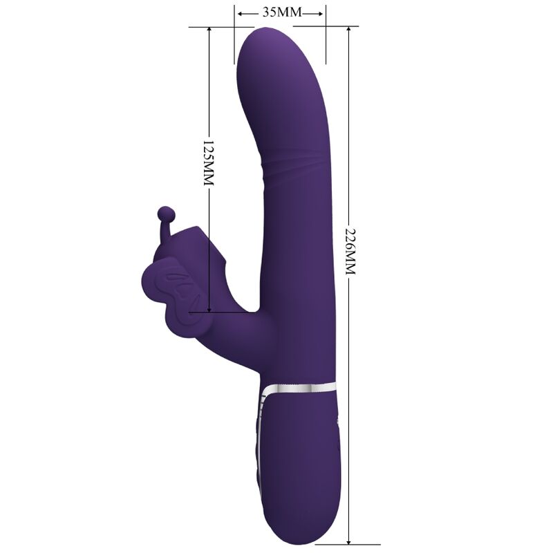 PRETTY LOVE - MULTIFUNCTION RABBIT VIBRATOR 4 IN 1 BUTTERFLY PURPLE - Kink&Play