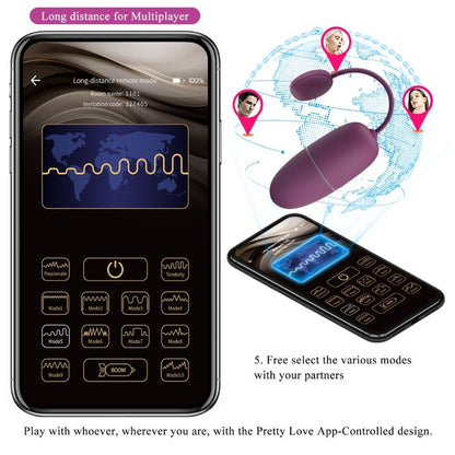 PRETTY LOVE - NYMPH VIBRATING EGG APP CONTROLLED LILA - Kink&Play