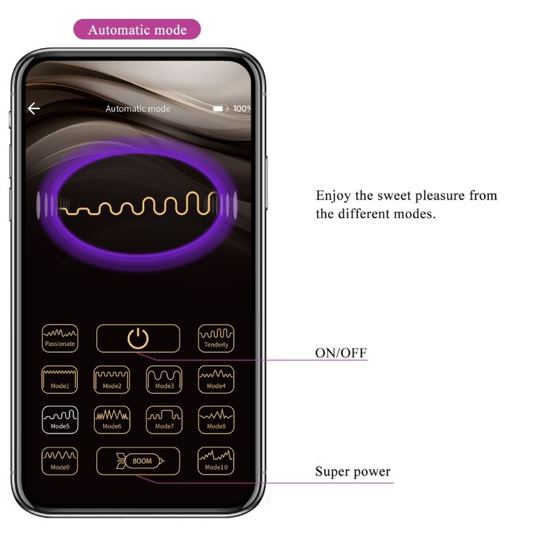 PRETTY LOVE - NYMPH VIBRATING EGG APP CONTROLLED LILA - Kink&Play