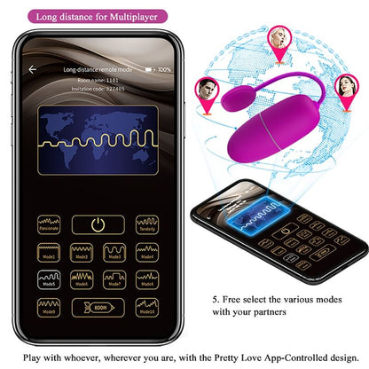 PRETTY LOVE - NYMPH VIBRATING EGG APP CONTROLLED PURPLE - Kink&Play