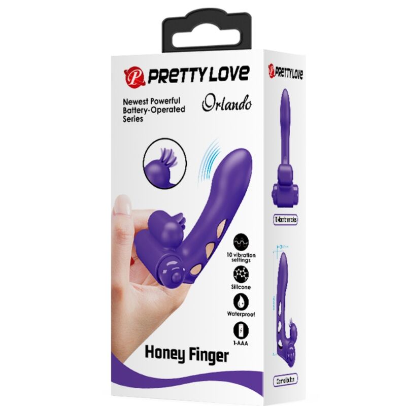 PRETTY LOVE - ORLANDO PURPLE VIBRATOR FINGER COVER - Kink&Play