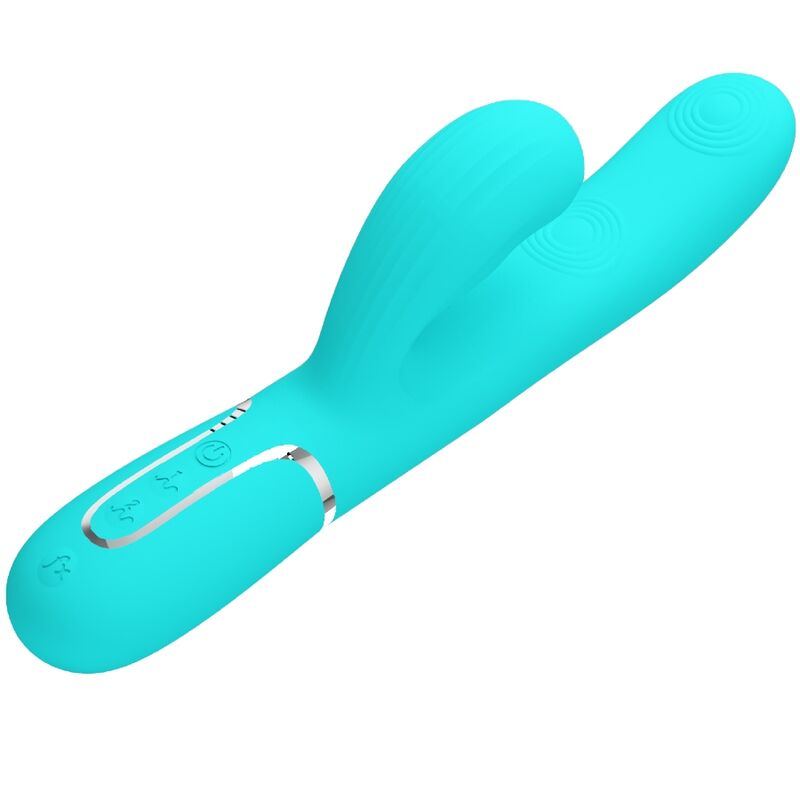 PRETTY LOVE - PERLITA MULTIFUNCTION 3 IN 1 G - SPOT VIBRATOR AQUA GREEN - Kink&Play