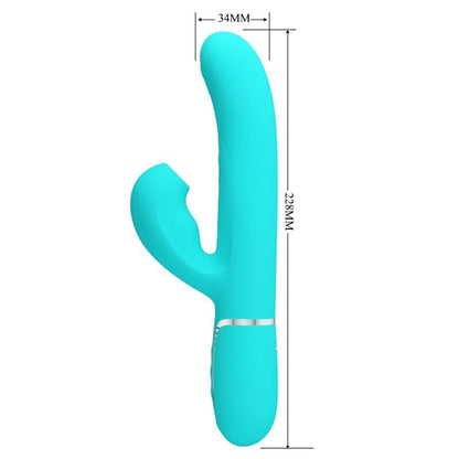 PRETTY LOVE - PERLITA MULTIFUNCTION 3 IN 1 G - SPOT VIBRATOR AQUA GREEN - Kink&Play