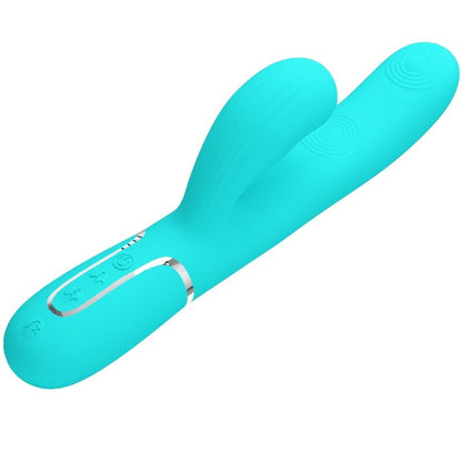 PRETTY LOVE - PERLITA MULTIFUNCTION 3 IN 1 G - SPOT VIBRATOR AQUA GREEN - Kink&Play