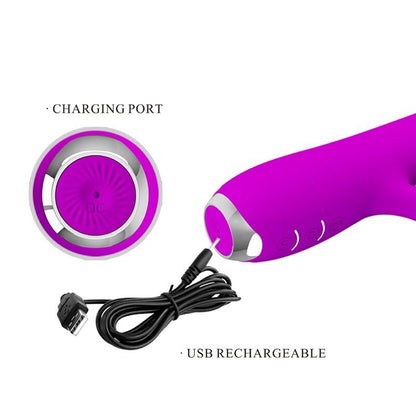 PRETTY LOVE - RACHEL RECHARGEABLE VIBRATOR WITH STIMULATING WAVES PURPLE - Kink&Play