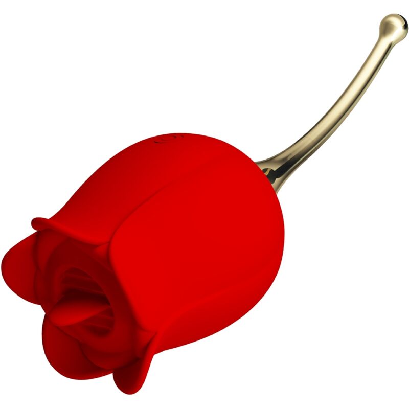 PRETTY LOVE - ROSE LOVER ROSE CLITORIS STIMULATOR 12 VIBRATIONS RED - Kink&Play