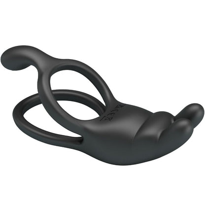 PRETTY LOVE - SETH DOUBLE VIBRATING RING RABBIT 7 VIBRATIONS BLACK - Kink&Play