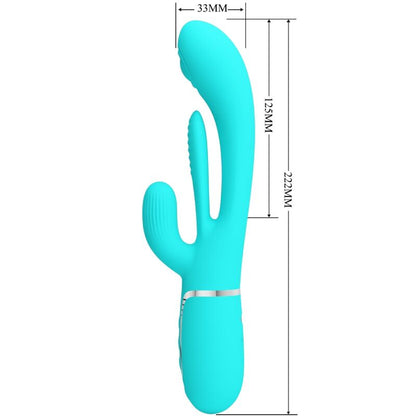 PRETTY LOVE - SHANIA TRIPLE RABBIT MULTIFUNCTION VIBRATOR 3 IN 1 BLUE - Kink&Play