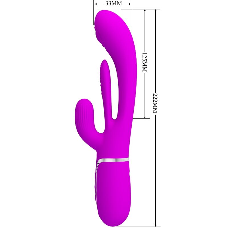 PRETTY LOVE - SHANIA TRIPLE RABBIT VIBRATOR MULTIFUNCTION PINK - Kink&Play