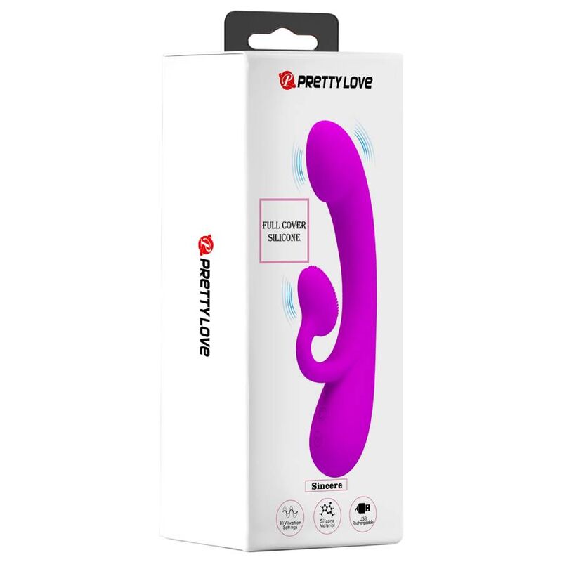 PRETTY LOVE - SINCERE VIBRATOR AND CLITORAL STIMULATING WAVES PURPLE SILICONE - Kink&Play
