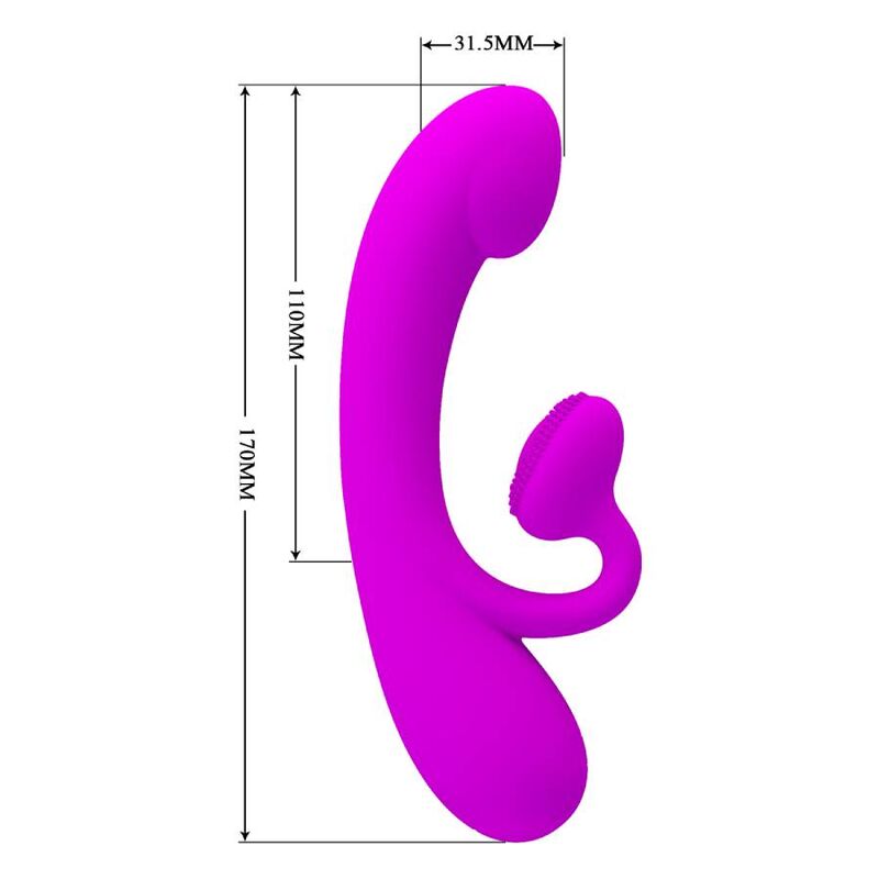 PRETTY LOVE - SINCERE VIBRATOR AND CLITORAL STIMULATING WAVES PURPLE SILICONE - Kink&Play