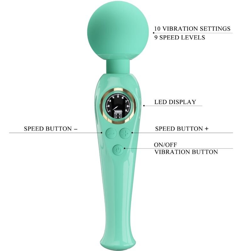 PRETTY LOVE - SKYLER GREEN WAND VIBRATOR - Kink&Play