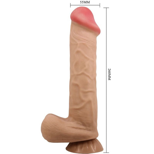 PRETTY LOVE - SLIDING SKIN SERIES REALISTIC DILDO WITH SLIDING SKIN SUCTION CUP FLESH 26 CM - Kink&Play