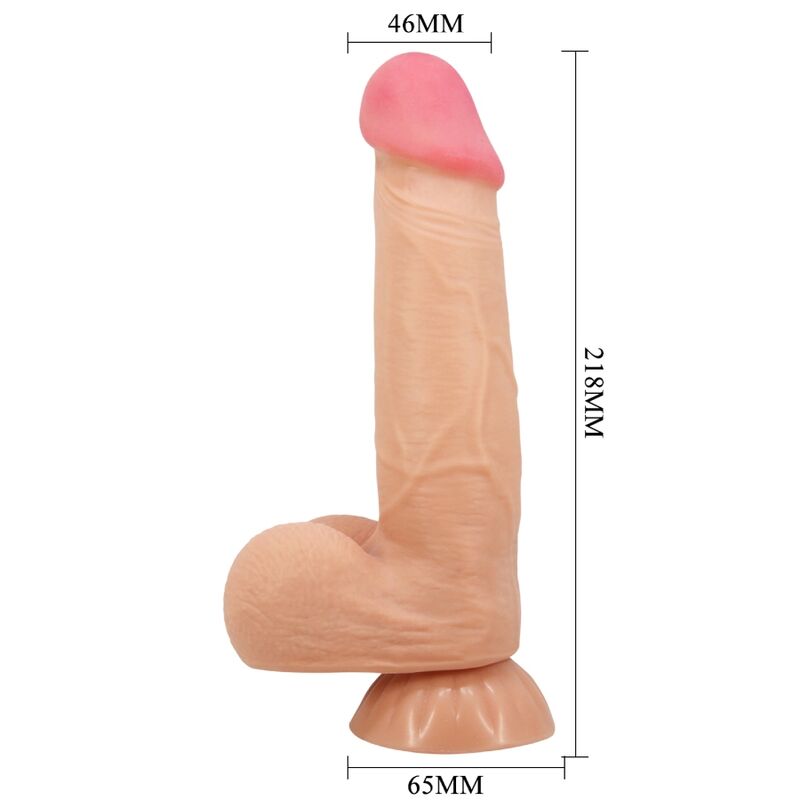PRETTY LOVE - SLIDING SKIN SERIES REALISTIC DILDO WITH SLIDING SKIN SUCTION CUP REMOTE CONTROL FLESH 21.8 CM - Kink&Play