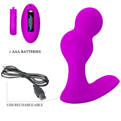 PRETTY LOVE - TERRANCE ANAL VIBRATOR MASSAGER WITH REMOTE CONTROL - Kink&Play