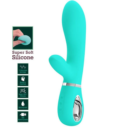 PRETTY LOVE - THOMAS MULTIFUNCTION G - SPOT VIBRATOR AQUA GREEN - Kink&Play