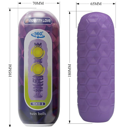 PRETTY LOVE - TWIN BALLS MALE MASTURBATOR PURPLE - Kink&Play