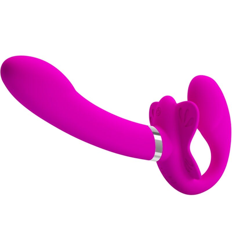 PRETTY LOVE - VALERIE DOUBLE STRAP - ON VIBRATOR 12 VIBRATIONS PURPLE - Kink&Play